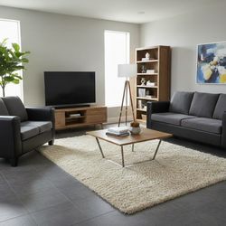 Couch Sofa Love Seat Grey Black 