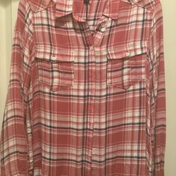 Paige Women’s Plaid Button Down Shirt - Size Small NWT