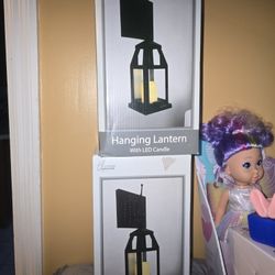 🆕️ HANGING LANTERN WITH LED CANDLE AND HOOK