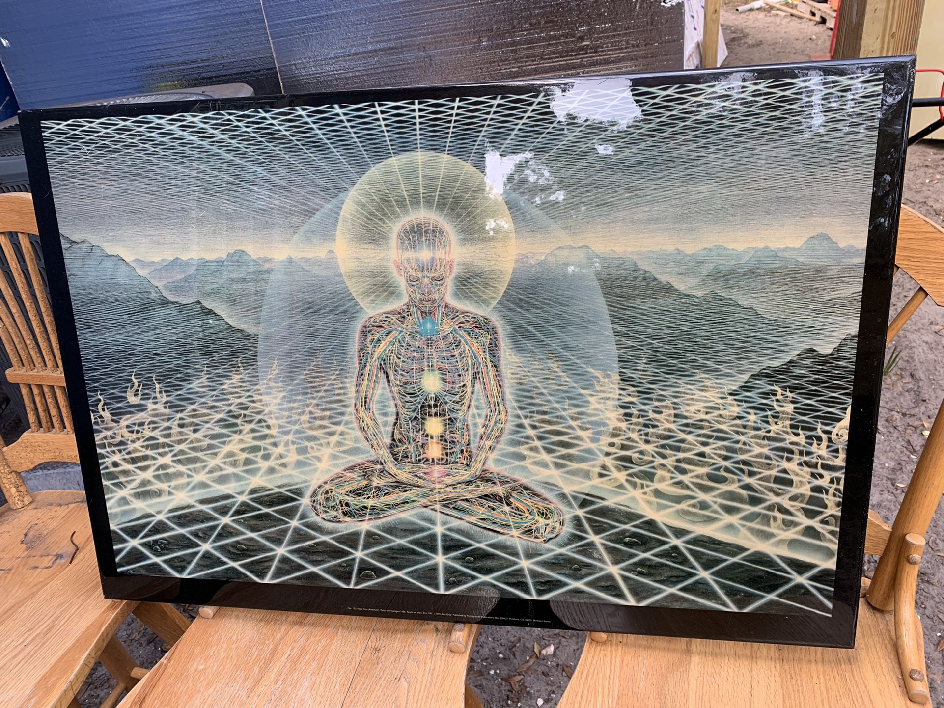 Solid Wood Laquered Meditation Picture 