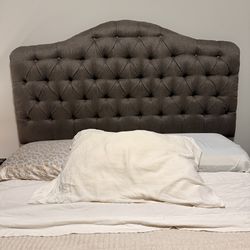 Padded Queen Headboard Brown/Grey