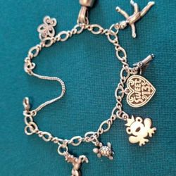 (size large) James Avery 925 SS 8 (several retired) Charm Bracelet 