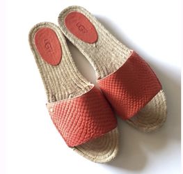 UGG sz: 9 Women's Cherry Exotic Sandal Orange Leather