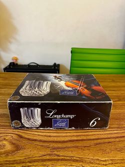 New Longchamp Cristal D'Arques Whisky Tumblers 24% Lead Crystal Set Of 6