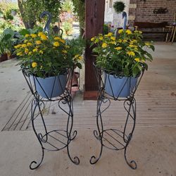 Black Metal Plant Stand. Yard Art, Plants, Planters. $55 each