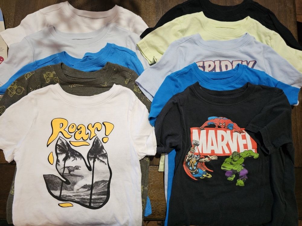 10 Toddler Boy Graphic Tees - Size 5T