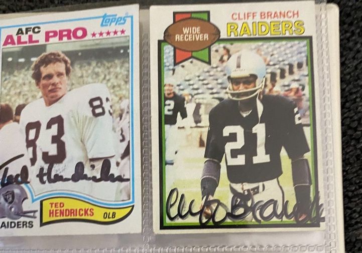 Raiders Autographed Football Cards