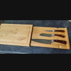 Knives Set With Cutting Board Case
