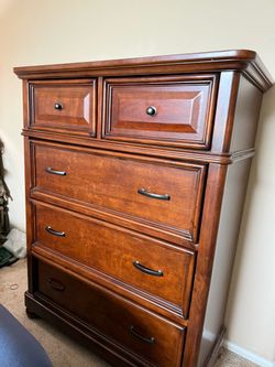 Tall Wood Chest 5 Drawers Dresser