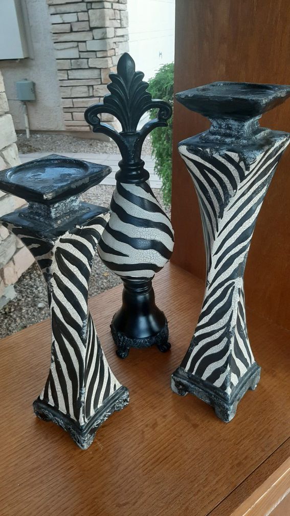 Set of 3 Zebra Home Decor Items