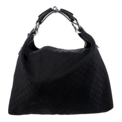 Gucci Black GG Canvas Horsebit #10218