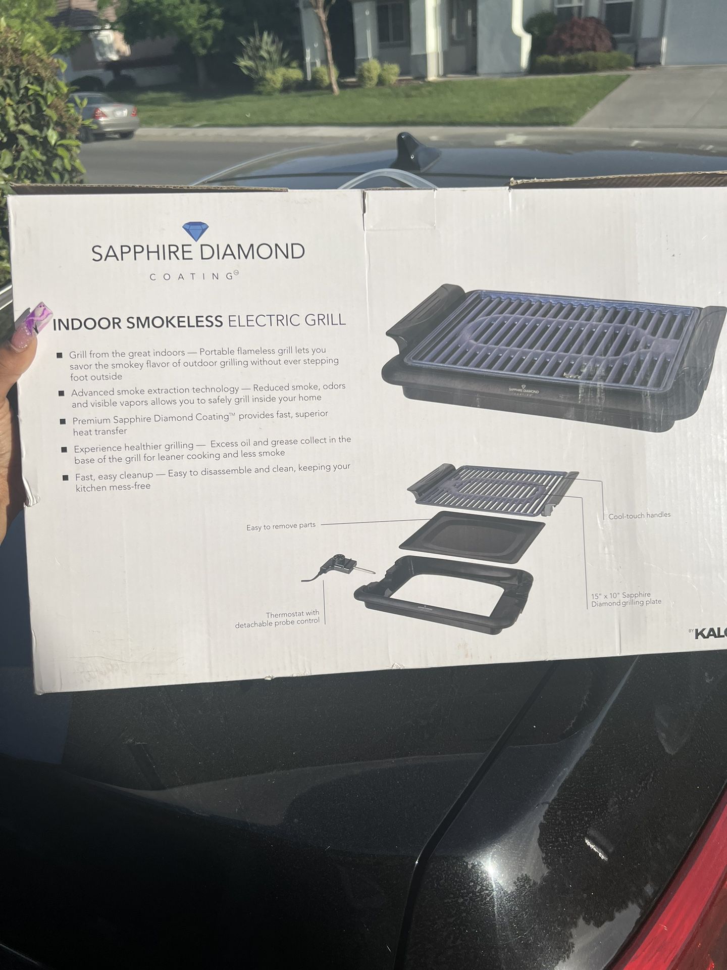 Kalorik Sapphire Diamond Coating Electric Indoor Smokeless Grill - New In  Box