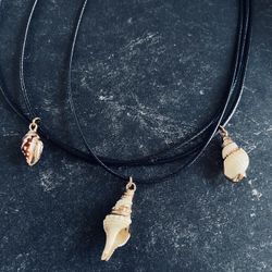 Puka Sea Shell Charm Pendant Cord