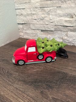 Scentsy Special Delivery Red Retro Truck & Christmas Tree Lid - Full Size Warmer