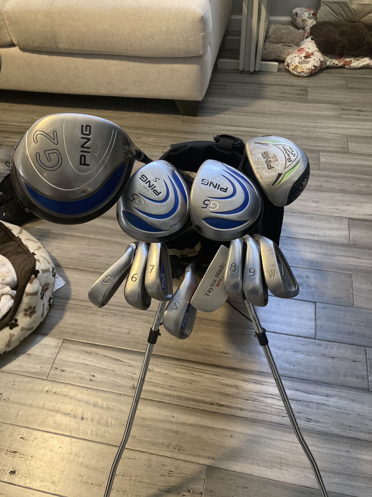 COMPLETE PING GOLF CLUB STARTER SET IRONS WOODS HYBRID DRIVER WEDGES PUTTER BAG