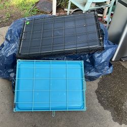 Two Pets Crate ( The Black 30” Long X 19” Wide X  21” High) ( Blue 24” Long X 17” Wide X 19” High)  (NO SHIPPING) $20 Each