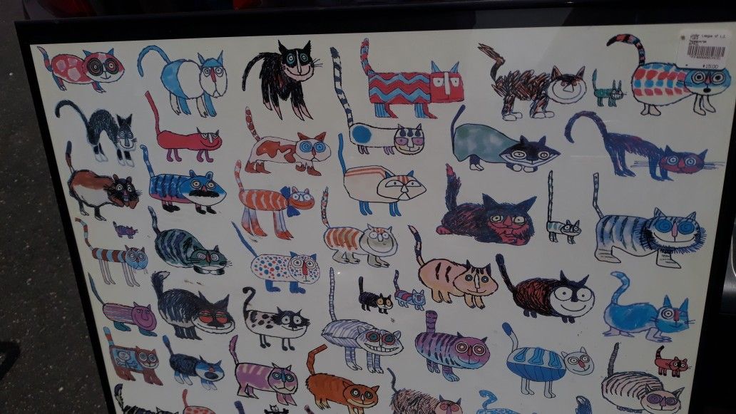 VITTORIO Fiorucci 1972 CAT Lithograph One Hundred Cats And A Mouse