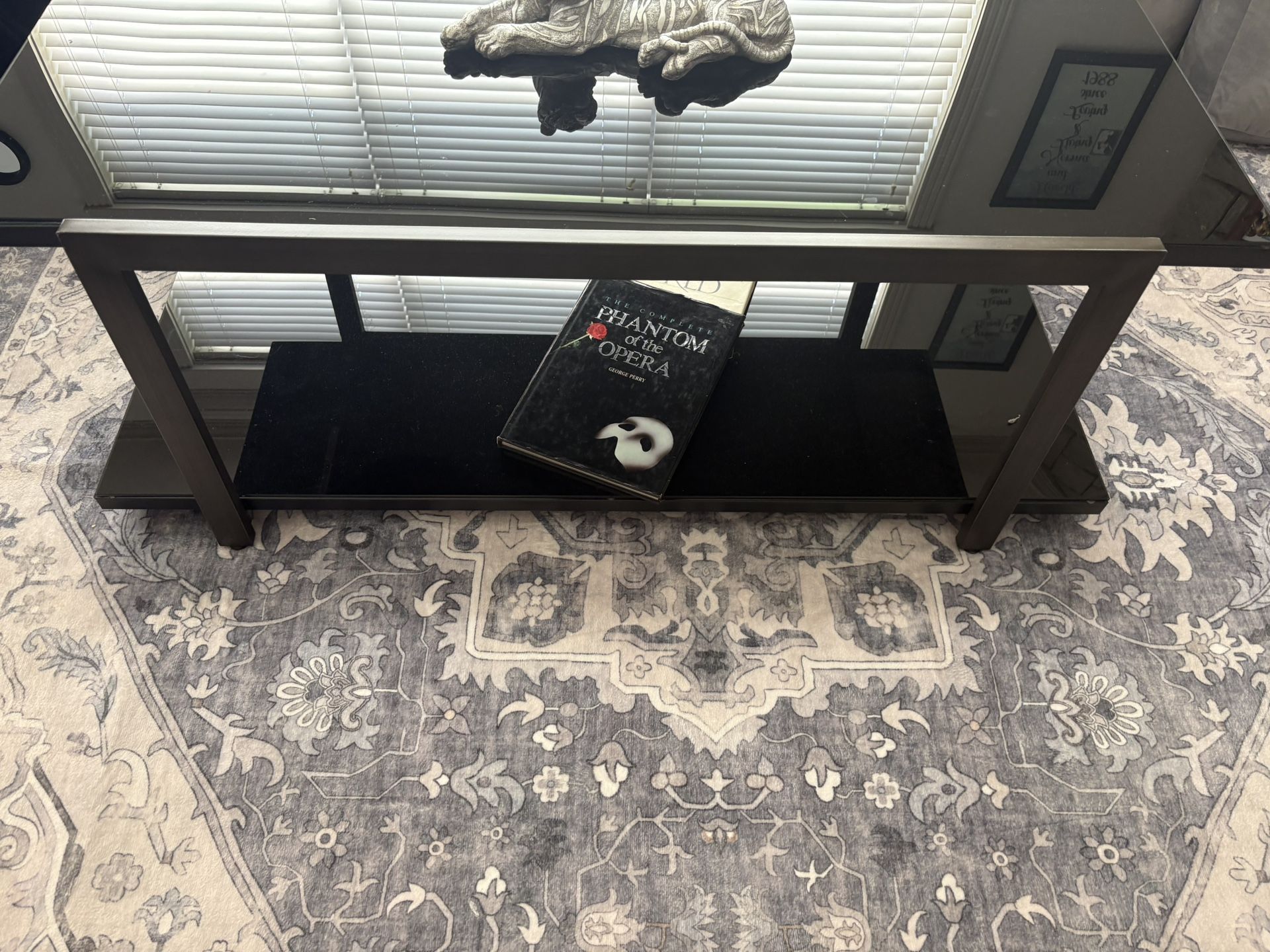 Black And Gray Glass Table Set