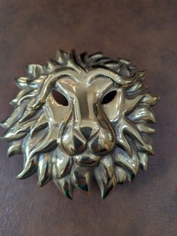 Vintage Brass Lion Head Door Knocker