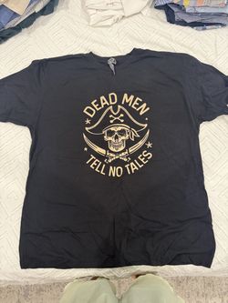 Pirate Skull Dead Men Tell No Tales T-Shirt Men's XL Black
