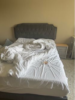 Queen sized mattress with frame