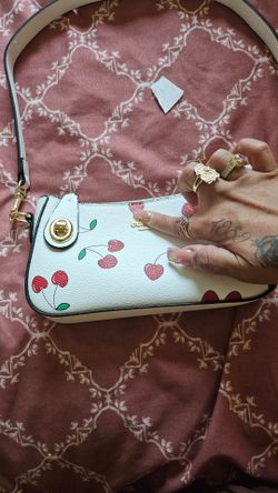 Cute white small cherry purse