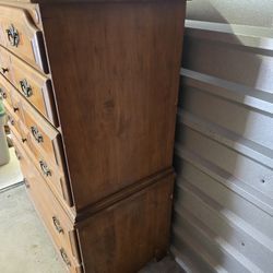 Tall Antique Wood Dresser