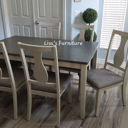 Dining Table with Six Matching Chairs