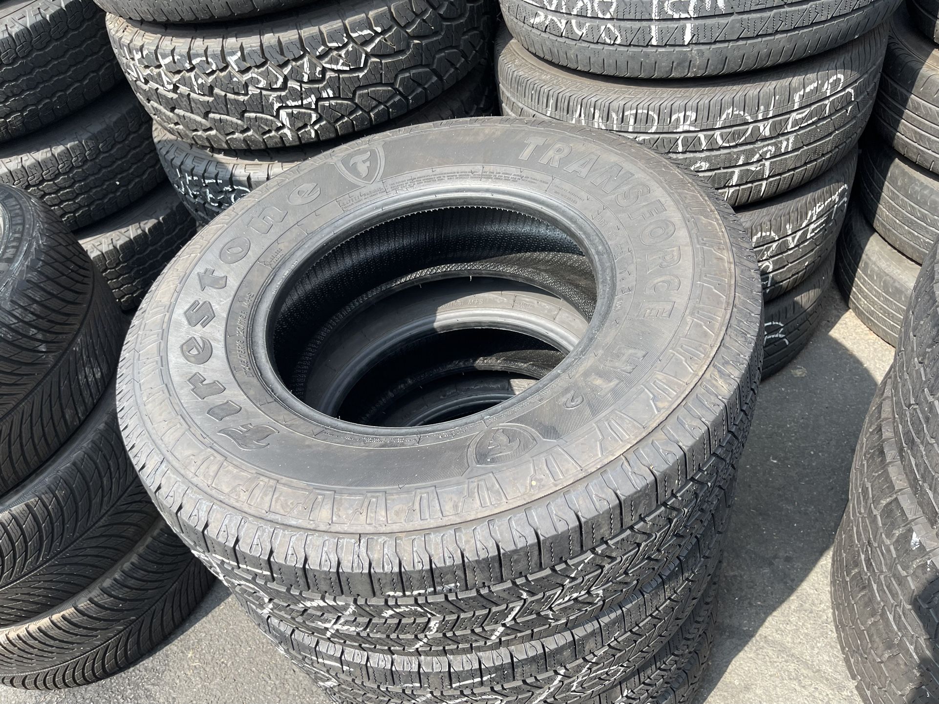 245/75/16 LT Firestone set of used tires in great condition 250 plus