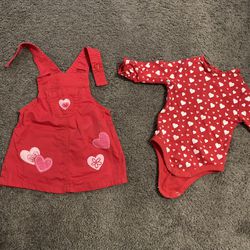 Girls Valentine’s Outfit Size 6/9/12 Months - Like New