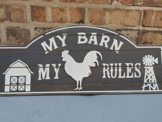Farmers Market Barn wood hanging sign