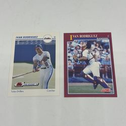 Ivan Rodriguez Texas Rangers HOF Rookie Baseball Card Lot Of 2 RC