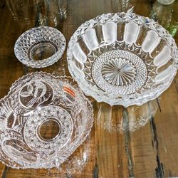 Vintage crystal bowls $15 each. One is  Bleikristall