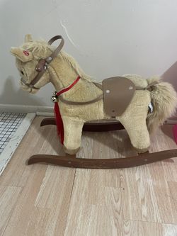 Kids Plush Toy Rocking Horse with Realistic Sounds