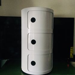 White Round 3 Doors Storage New 