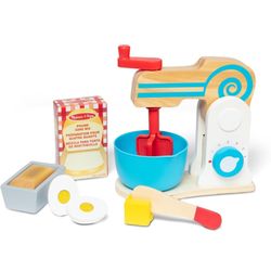 Melissa & Doug Wooden Cake Beater Set, 11 Pieces, Food and Kitchen Accessories, Single, Multicolor