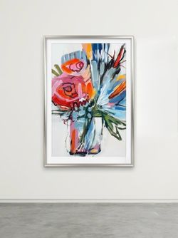 Abstract Floral Artwork in Frame - Brand New