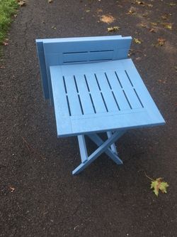 One Blue Resin Outdoor Table