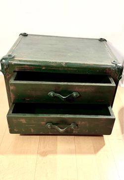 Beautiful Hand painted Green Vintage Storage Chest Box Drawer…matching purple available