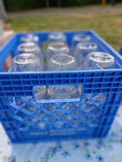18 count mason jar lot- milk crate included!