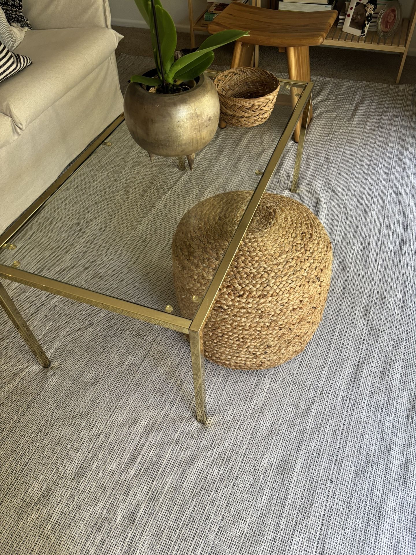 Glass Gold Coffee Table