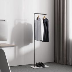 Modern Black Metal Coat Rack Stone Base Minimal