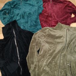 Velour Hoodie Jacket Bundle Size Medium