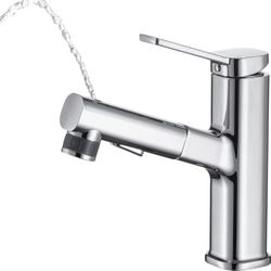 🔥NEW SEALED🔥Bathroom Faucets with Pull Down Sprayer Single Handle Pull Out