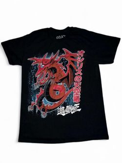 Yu-Gi-Oh Slifer the Sky Dragon Egyptian God Card Anime Tee Y2K Vintage Style Japanese Graphic - Size Medium #tradingcard #dual     Measurements: Pit t