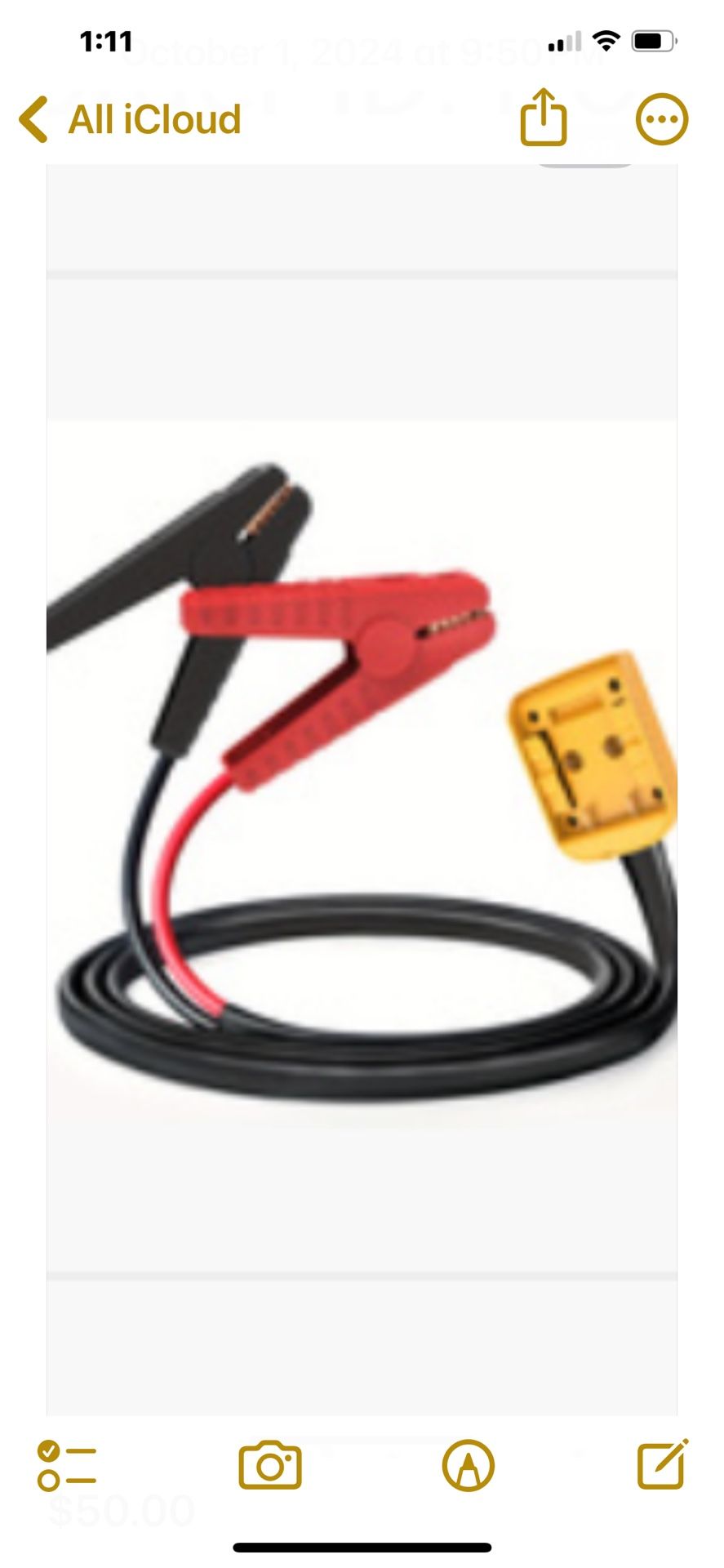 Jump Starter With Adapter For DeWalt Batteries $50