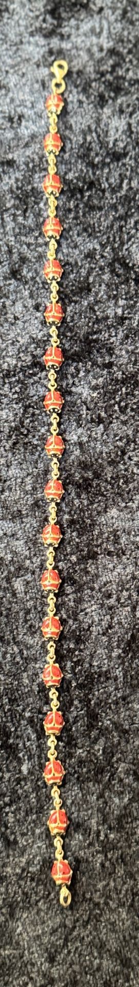14k Ladybug Anklet