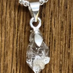2.98ctw Natural Herkimer Diamond Crystal Pendant AAAA QUALITY[925 Sterling SILVER BAIL]  