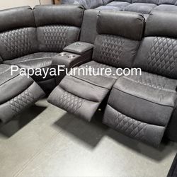 New Recliner Sectional, Sectional Couch, Sectionals, Sectional Sofa, Power Recliners, USB Charging Port, Wireless Charging Sectional Couch, Lazy Boy