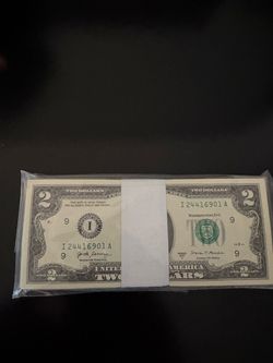 100 sequential $2 bill uncirculated